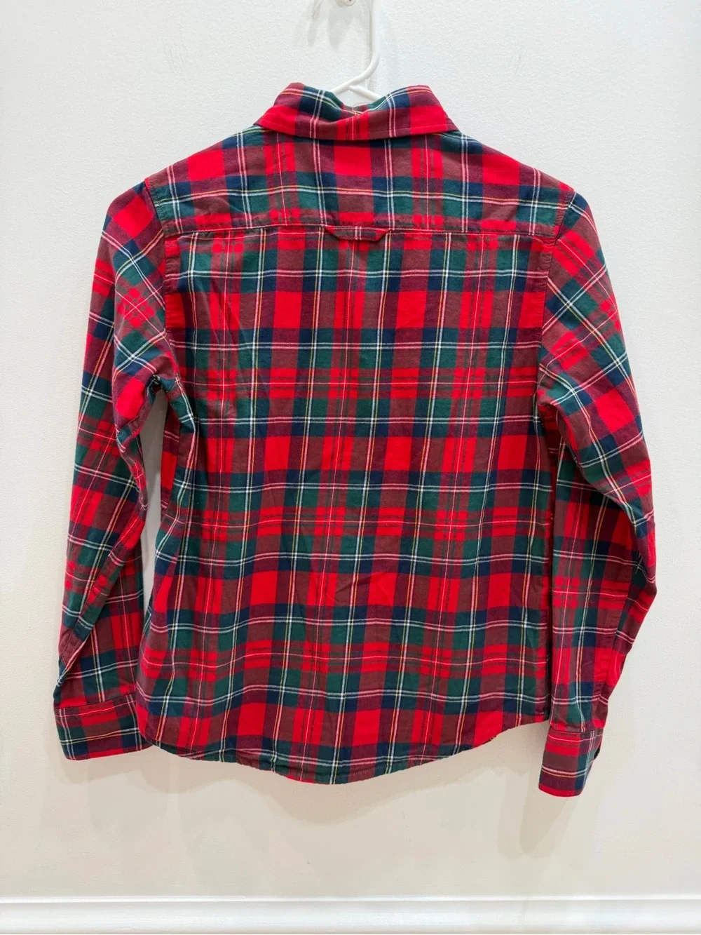 Class Club Boys Red Green Plaid Flannel Shirt Size 10/12 Christmas Holiday